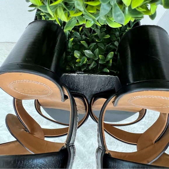 Chloe Candice Topstitch Block Heel Sandals Black Size EU 40 - Picture 12 of 16
